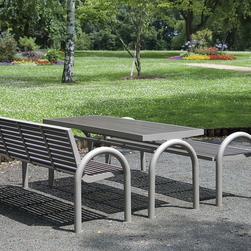 Table de pique-nique contemporaine - COMFONY 150  - BENKERT BÄNKE - en acier inoxydable / en aluminium / en PET