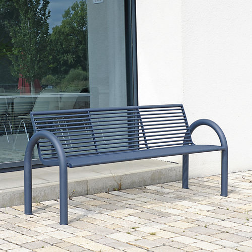 Banc public contemporain - SIARDO 150R - BENKERT BÄNKE - en acier à revêtement par poudre / avec dossier / avec accoudoirs