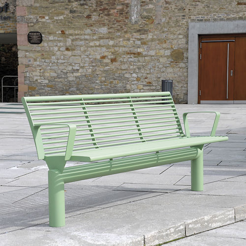 Banc public contemporain - SIARDO L40R - BENKERT BÄNKE - en métal / avec dossier / avec accoudoirs