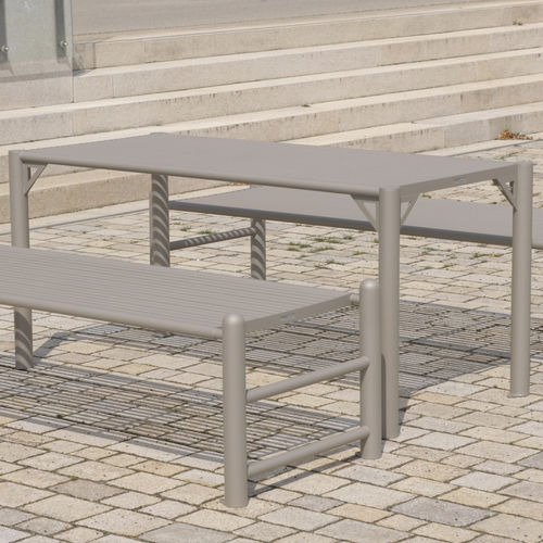 Table contemporaine - SIARDO 130R - BENKERT BÄNKE - en acier inoxydable laqué / avec piètement en acier inoxydable laqué / rectangulaire