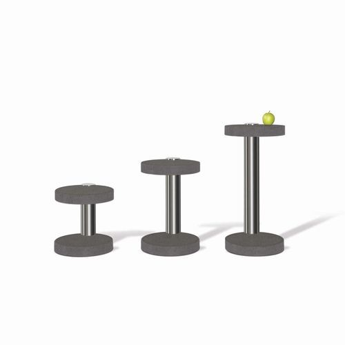 Table d'appoint contemporaine - ART519 - wissmann raumobjekte - en ardoise / avec piètement en acier inoxydable / ronde