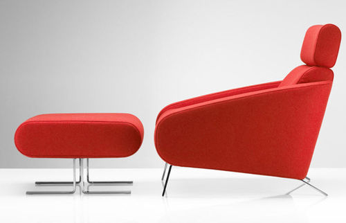 Fauteuil contemporain - FAUBOURG - steiner - en cuir / en tissu / avec repose-pieds