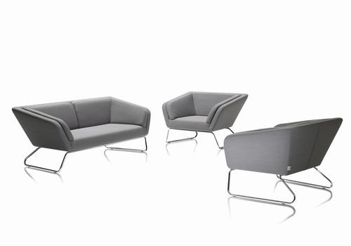 Canapé contemporain - ORA GAMI - steiner - en tissu / en cuir / gris