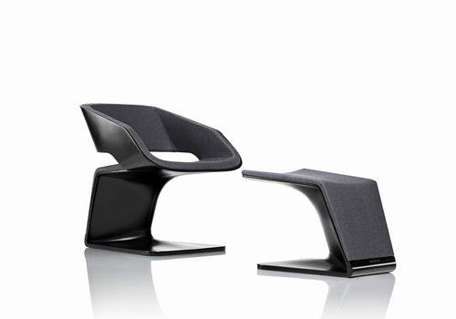 Fauteuil design original - ORA GAMI - steiner - en cuir / en tissu / avec repose-pieds