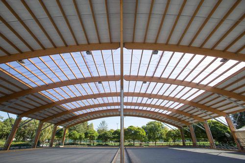 Structure tendue sur ossature métallique - GENNEVILLIERS - SMC2 - pour couverture / avec membrane en pvc / pour terrain de sport