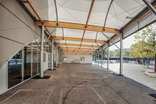 Structure tendue sur ossature en bois - VENISSIEUX - SMC2 - pour couverture / pour école / translucide