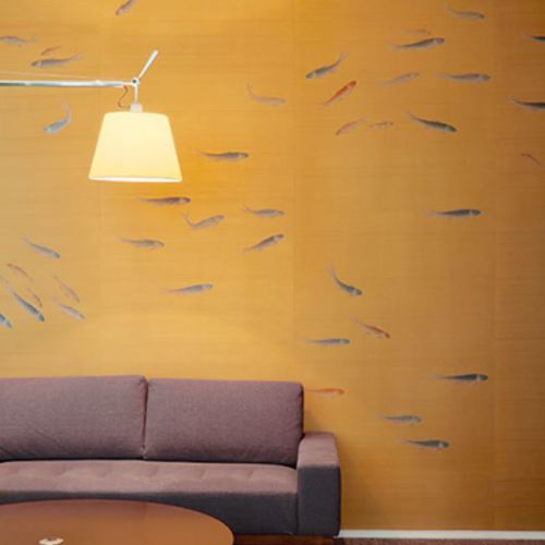 Papier peint oriental - FISH - Misha wallcoverings - en soie / à motif animalier / aspect papier peint