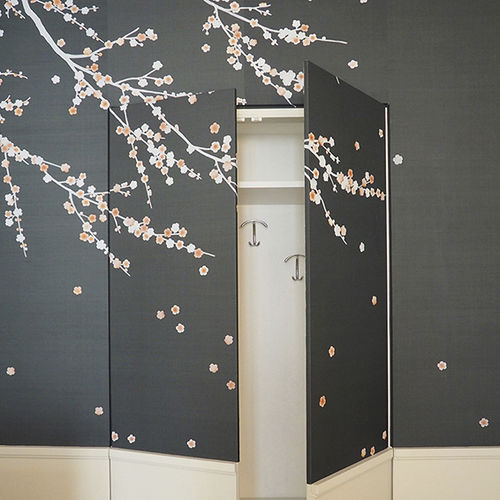 Papier peint oriental - JAPANESE BLOSSOM - Misha wallcoverings - en soie / à motif floral / chinoiserie