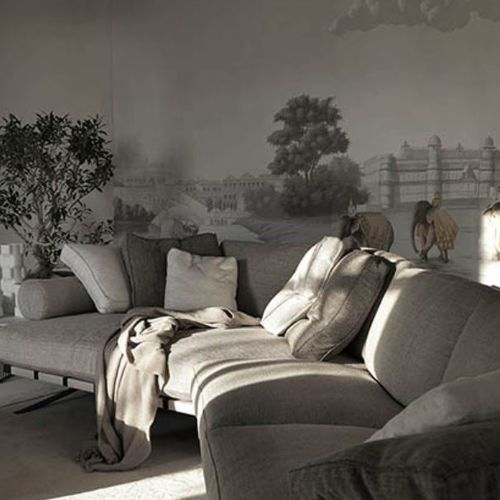 Papier peint classique - THE TEA ROUTE - Misha wallcoverings - en soie / à motif nature / scène