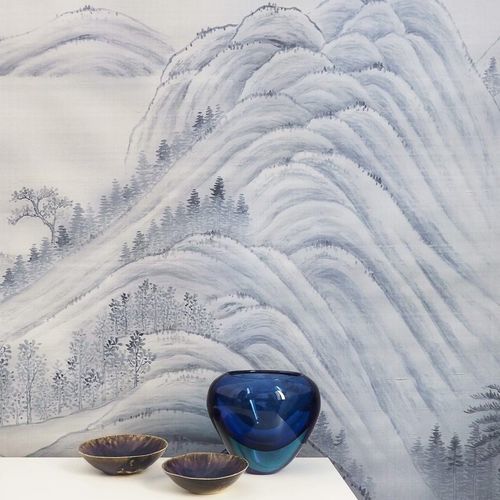 Papier peint oriental - ANCIENT CHINA - Misha wallcoverings - en soie / chinoiserie / aspect papier peint