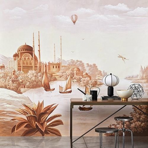 Papier peint classique - THE SILK ROAD - Misha wallcoverings - en soie / panoramique / scène