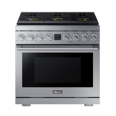 Cuisinière à gaz - DOP36P86DLS/DA - dacor - 6 foyers / 1 four / à nettoyage manuel