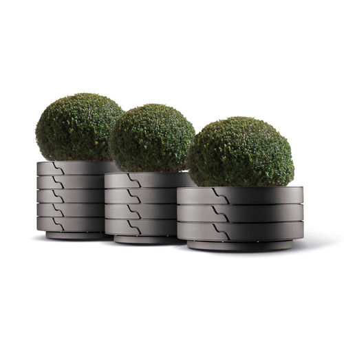 Jardinière en fonte d'aluminium - FLORES - METALCO - en acier à revêtement par poudre / ronde / contemporaine