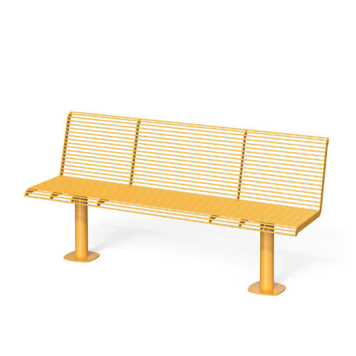 Banc public contemporain - BREAK TIME I - METALCO - en acier à revêtement par poudre / avec dossier / sans accoudoirs