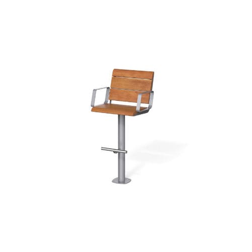 Chaise de bar contemporaine - BREAK TIME W - METALCO - d'extérieur / en bois / avec piètement en acier inoxydable
