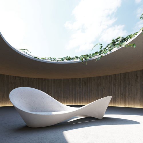 Banc public contemporain - FOLLY - METALCO - en béton à haute performance / avec dossier / sans accoudoirs