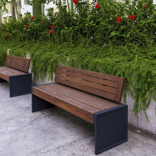 Banc contemporain - HORN - METALCO - en bois de feuillus / en mélèze / en fonte d'aluminium