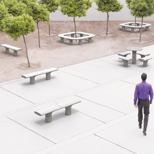 Banc public contemporain - BAIA ELEMENTS - METALCO - en béton à haute performance / en acier inoxydable / WPC