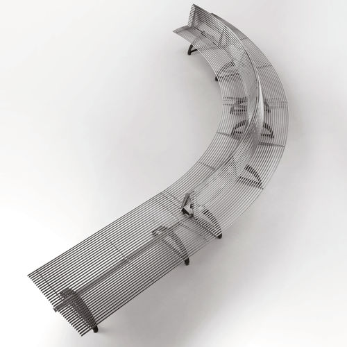 Banc public contemporain - LIBRE DOPPIA - METALCO - en acier à revêtement par poudre / en acier inoxydable / en aluminium peint