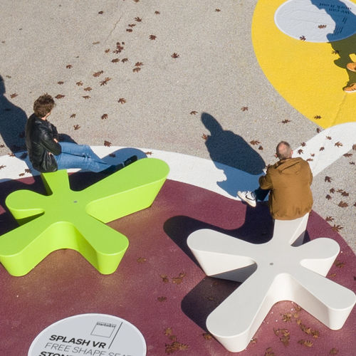 Banc public design organique - SPLASH VR - METALCO - en fibre de verre / sans dossier / sans accoudoirs