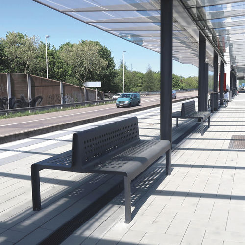 Banc public contemporain - MOOD - METALCO - en acier à revêtement par poudre / avec dossier / sans dossier
