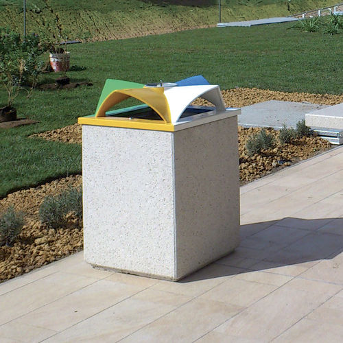 Poubelle publique - TOPAZIO - METALCO - de tri sélectif / en aluminium peint / en pierre reconstituée