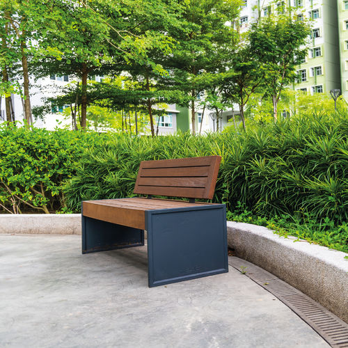 Banc contemporain - HORN - METALCO - en aluminium peint / en bois de feuillus / en mélèze