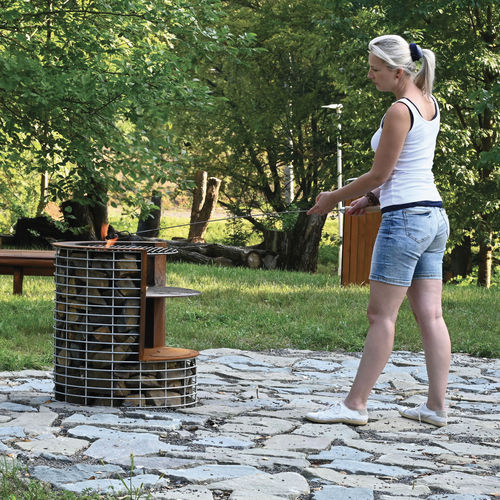 Barbecue à bois - B-B SASS - METALCO - fixe / en acier inoxydable / en acier COR-TEN®