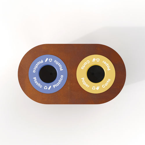 Poubelle en acier peint - CONGA 2S - METALCO - en acier COR-TEN® / d'extérieur / d'intérieur