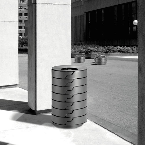 Poubelle publique - CESTUM - METALCO - en acier à revêtement par poudre / en fonte d'aluminium / avec cendrier intégré