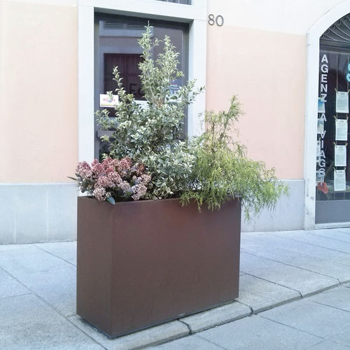 Jardinière en acier inoxydable - BAMBÙ - METALCO - en acier COR-TEN® / en acier à revêtement par poudre / en tôle d'acier