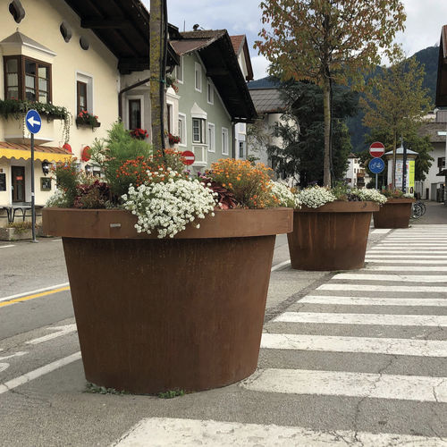 Jardinière en acier COR-TEN® - SIZE - METALCO - en tôle d'acier / ronde / ovale