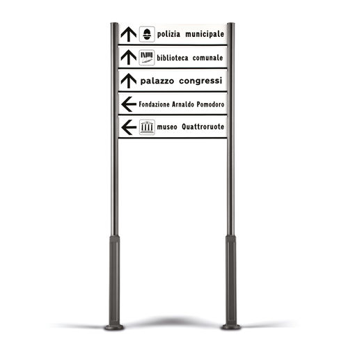Panneau signalétique sur pieds hauts - DUPLUS  - METALCO - au sol / en aluminium extrudé / en acier à revêtement par poudre