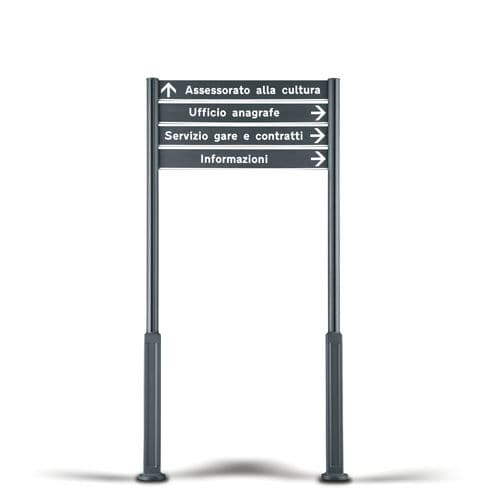 Panneau signalétique sur pieds hauts - PARVUS - METALCO - au sol / en aluminium extrudé / en acier à revêtement par poudre
