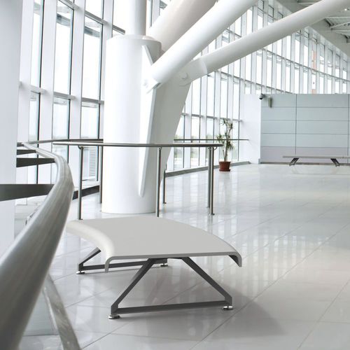 Banc public contemporain - AIR-PORT C - METALCO - en fonte d'aluminium / en béton à haute performance / sans dossier