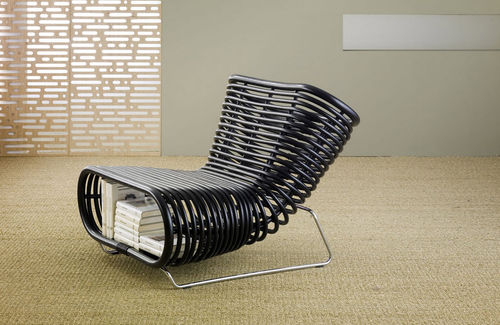 Fauteuil contemporain - KORA - ferlea - en rotin / noir / de jardin