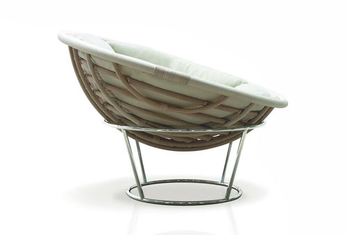 Fauteuil contemporain - SHELL - ferlea - en rotin / déhoussable / de jardin