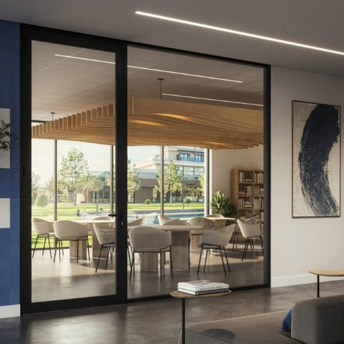 Porte d'entrée - SGS 225 - Capral Aluminium - en aluminium / battante / contemporaine