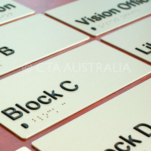 Plaque signalétique d'orientation - CTA Australia - murale / en inox / en braille