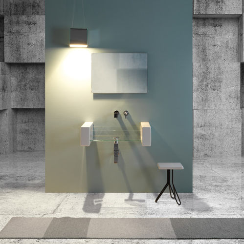 Plan vasque double - GLLAME120 - GSG Ceramic Design - en céramique / en verre