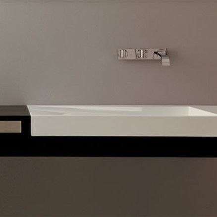 Plan vasque en chêne - TOP150CA55 - GSG Ceramic Design - avec porte-serviettes intégré