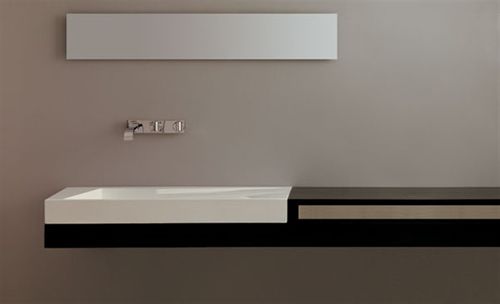Plan vasque en chêne - TOP250 - GSG Ceramic Design - avec porte-serviettes intégré