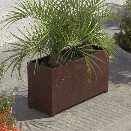 Jardinière en acier galvanisé - LEAVES 2 - LAB23 - en acier COR-TEN® / rectangulaire / contemporaine