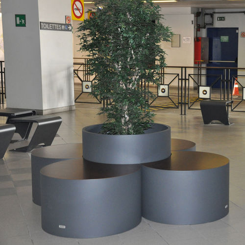 Banc avec jardinière intégrée - D-PLANTER - LAB23 - contemporain / en bois / en acier