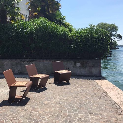 Chaise contemporaine - HORIZON - LAB23 - d'extérieur / en bois / en acier galvanisé