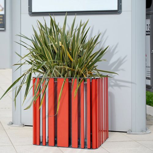 Jardinière en bois - MOKO - LAB23 - en acier galvanisé / carrée / contemporaine