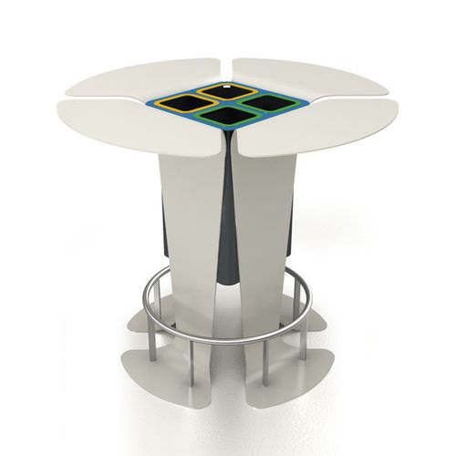 Table mange-debout contemporaine - LINO - LAB23 - en acier peint / circulaire / résidentielle