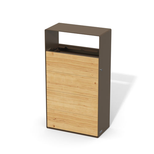 Poubelle en acier - EIGHT BIN STEEL-WOOD - LAB23 - en bois / professionnelle / simple