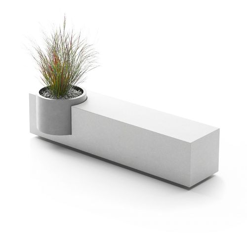 Banc public contemporain - S-COMBO - LAB23 - en acier / en matériaux composites / sans dossier