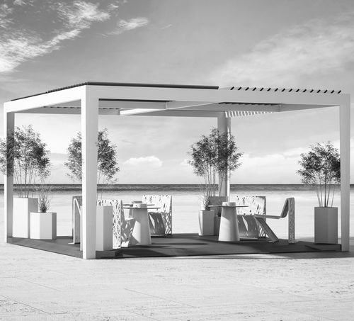 Pergola autoportée - KIOSK RECTANGULAR - LAB23 - en bois / en acier galvanisé / en acier à revêtement par poudre